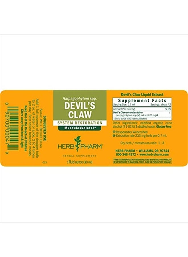 HERB PHARM Devil's Claw Liquid Extract for Musculoskeletal System Support - 1 Ounce (DDCLAW01) - Image 2