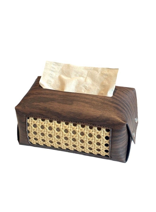 Lemon Leather Tissue Box Holder, Tissue Box Holder for Home Decorations for Living Room, Bedroom and Office, Tissue Box Cove, Car Tissue Holder, Tissue Box Cover for Car - Image 1