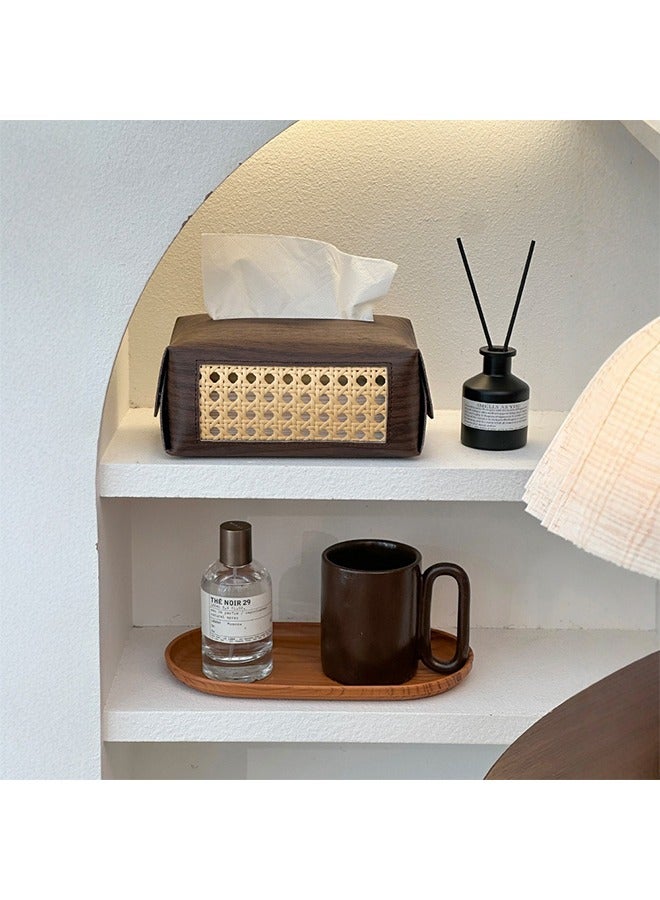 Lemon Leather Tissue Box Holder, Tissue Box Holder for Home Decorations for Living Room, Bedroom and Office, Tissue Box Cove, Car Tissue Holder, Tissue Box Cover for Car - Image 2