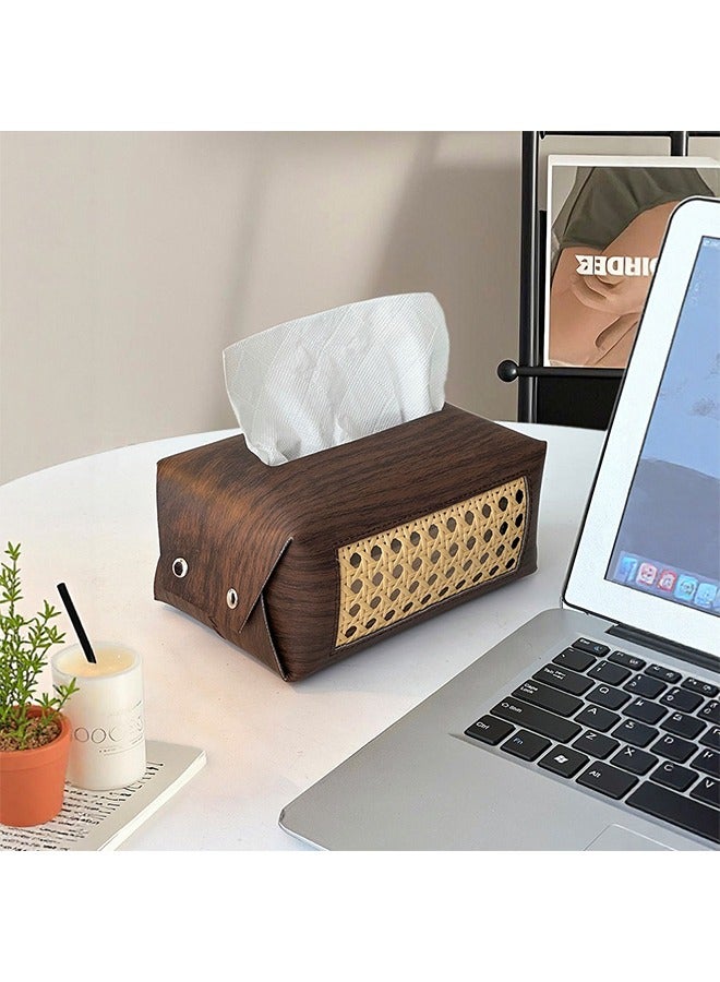 Lemon Leather Tissue Box Holder, Tissue Box Holder for Home Decorations for Living Room, Bedroom and Office, Tissue Box Cove, Car Tissue Holder, Tissue Box Cover for Car - Image 3