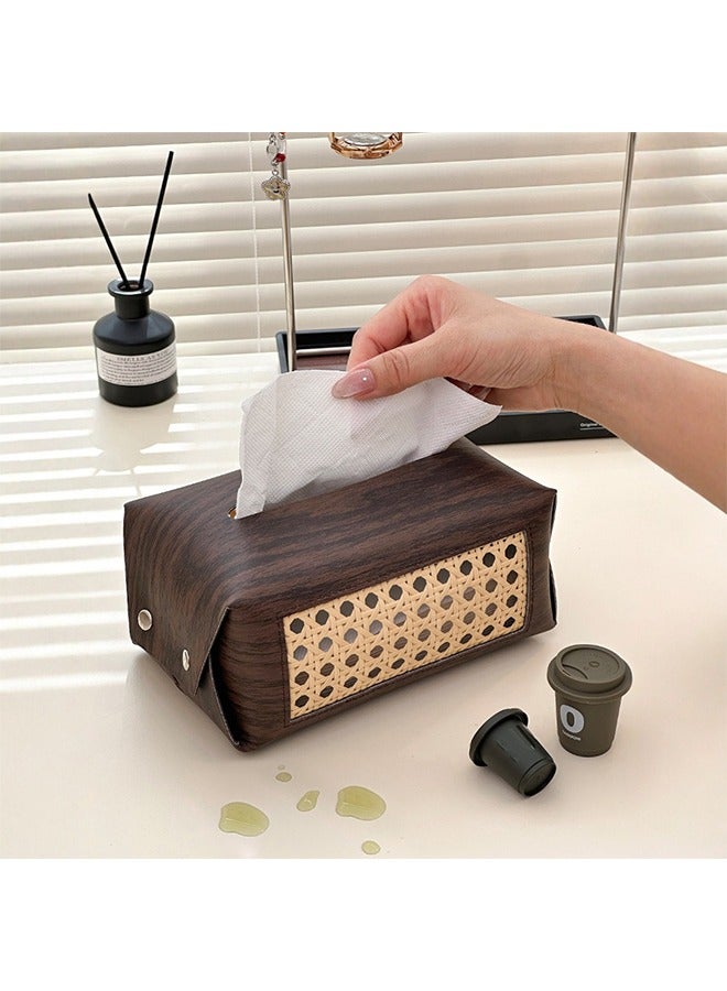 Lemon Leather Tissue Box Holder, Tissue Box Holder for Home Decorations for Living Room, Bedroom and Office, Tissue Box Cove, Car Tissue Holder, Tissue Box Cover for Car - Image 4