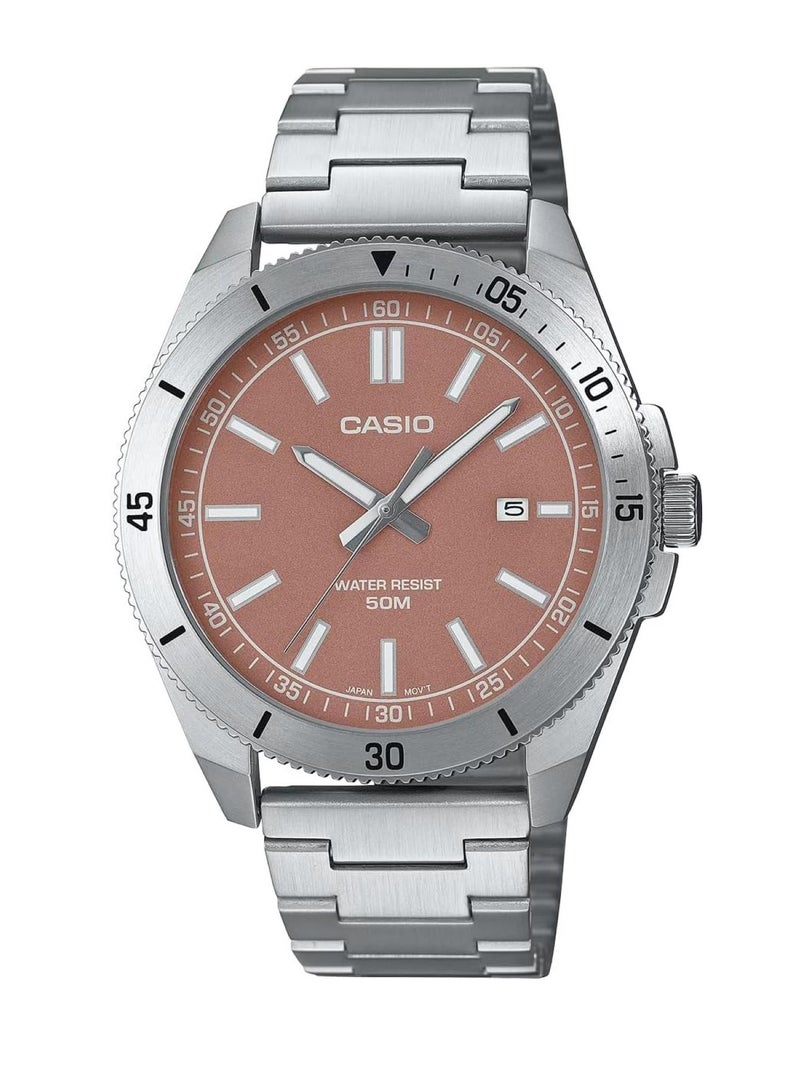 CASIO ساعة يد رجالية أنالوج كوارتز من الفولاذ المقاوم للصدأ MTP-B155D-5EVDF - Image 1