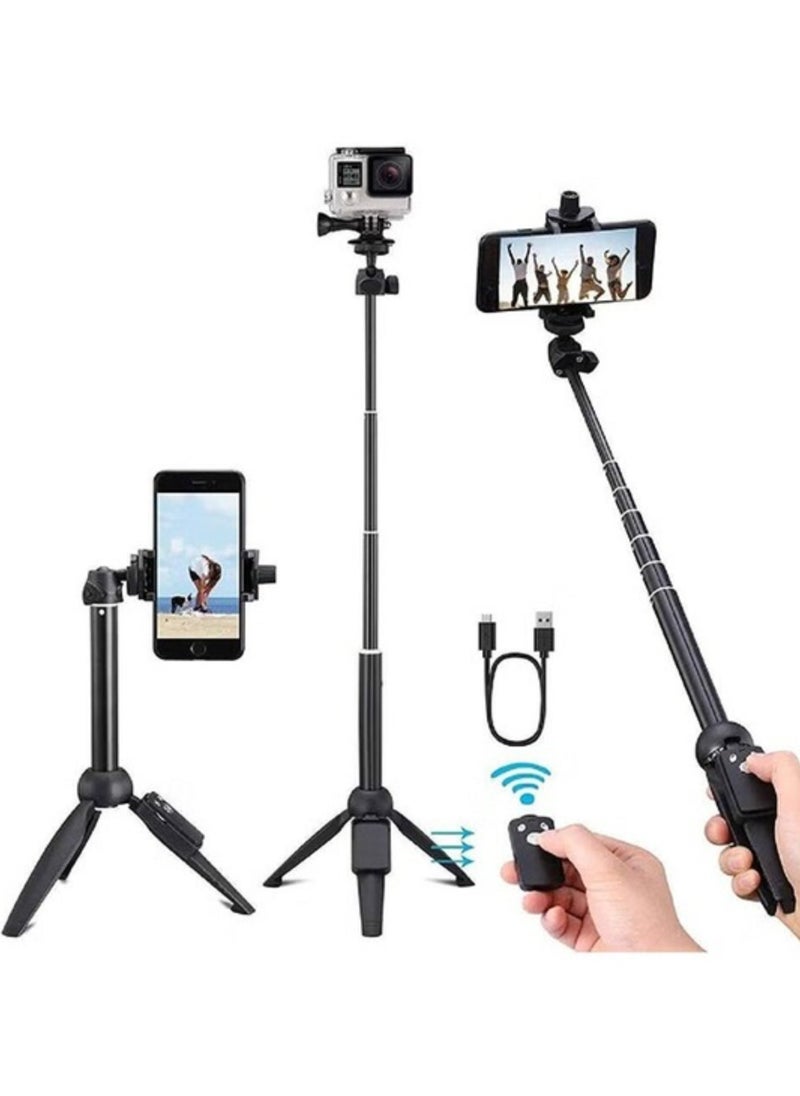 Raxoom K20 Bluetooth 4.0 Wireless Selfie Stick Integrated Tripod for Smartphones, Black - Image 1