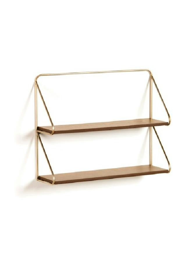 لوفت كاترينا، تخزين، أرفف، ارتفاع 42 × عرض 51 × عمق 16 سم، لوح متوسط ​​الكثافة، طبيعي، ذهبي، رفين مع تعليق معدني أسود AA4809M09 - Image 2