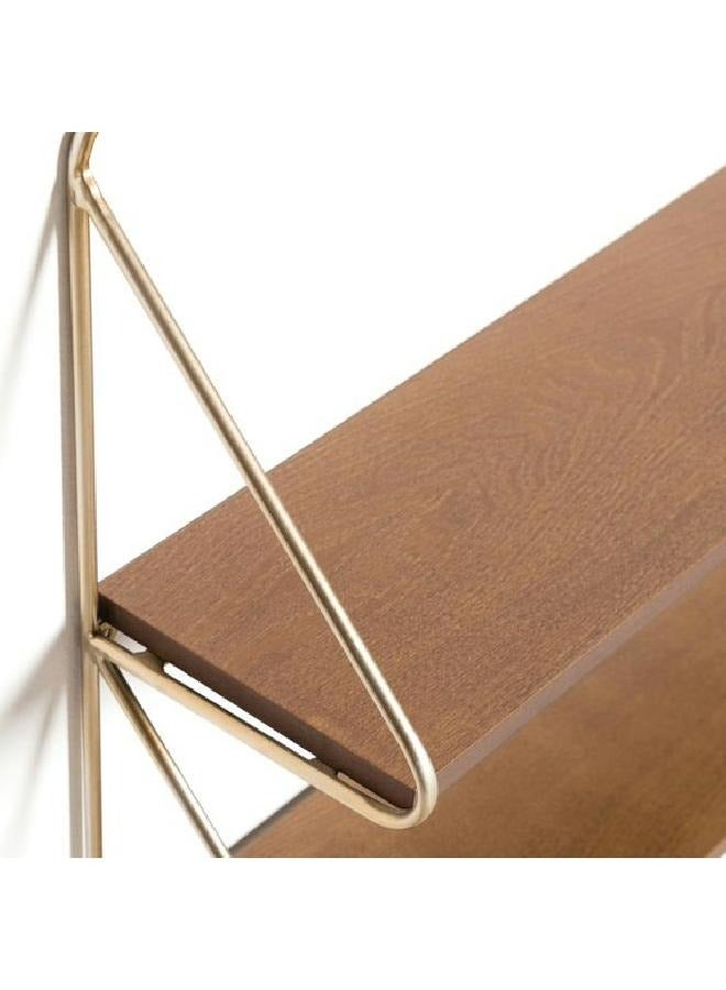 لوفت كاترينا، تخزين، أرفف، ارتفاع 42 × عرض 51 × عمق 16 سم، لوح متوسط ​​الكثافة، طبيعي، ذهبي، رفين مع تعليق معدني أسود AA4809M09 - Image 4