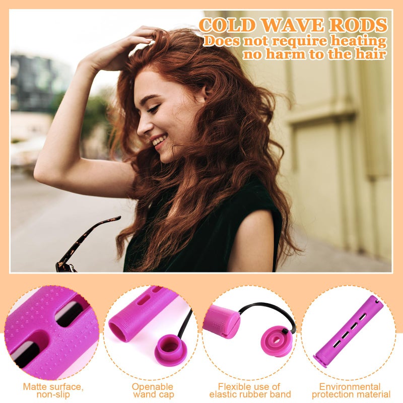 ProSuites 68 Pcs Hair Perm Rods Set - 6 Sizes Plastic Cold Wave Rods with Rat Tail Combs Hair Styling Clips, Perming Rods for Long Short Natural Hair Hairdressing Tools - Image 3