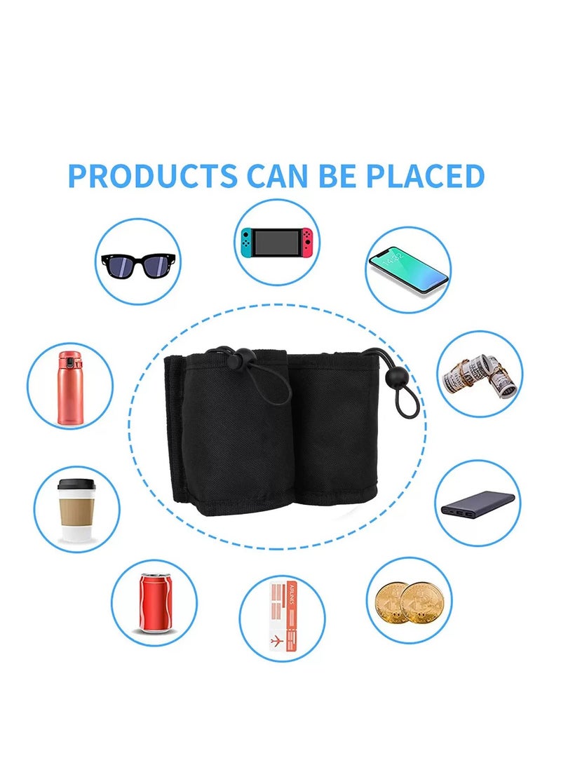 Luggage Cup Holder, Luggage Travel Cup Holder Luggage Drink Holder Gathering Two Coffee Mugs for Rolling Suitcase Small Travel Bag Cup Bag  - Image 4