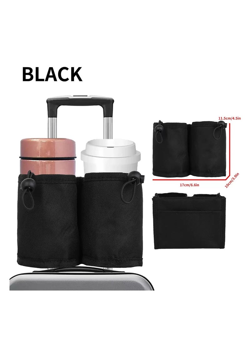 Luggage Cup Holder, Luggage Travel Cup Holder Luggage Drink Holder Gathering Two Coffee Mugs for Rolling Suitcase Small Travel Bag Cup Bag  - Image 1