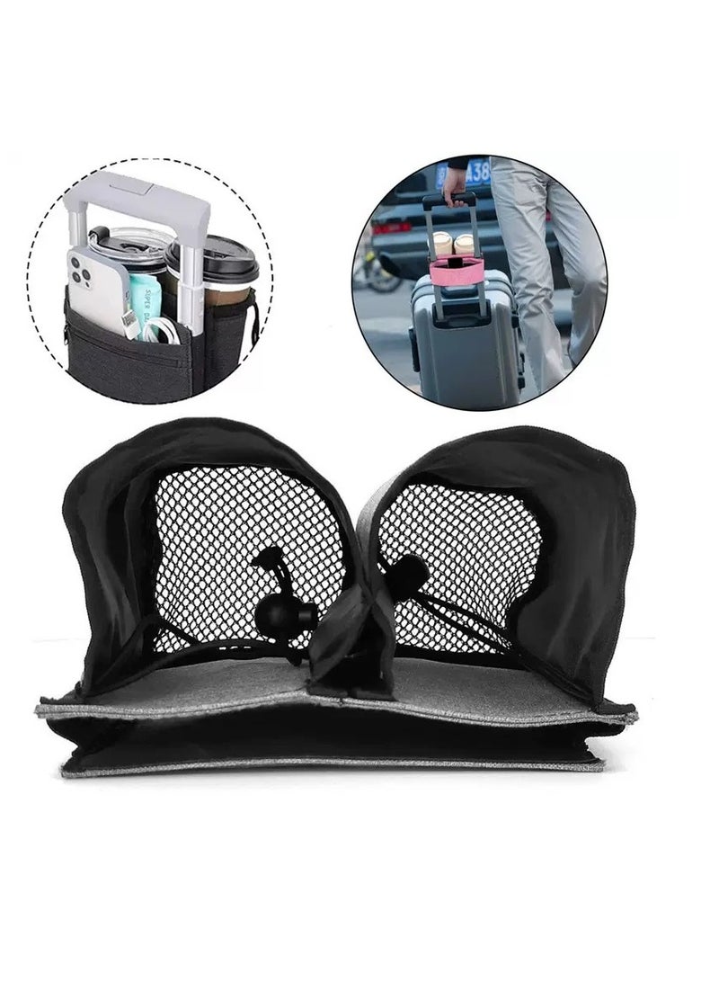Luggage Cup Holder, Luggage Travel Cup Holder Luggage Drink Holder Gathering Two Coffee Mugs for Rolling Suitcase Small Travel Bag Cup Bag  - Image 2