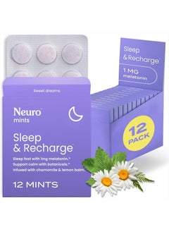 NeuroGum Sleep & Recharge Melts - Better Sleep with Melatonin 1 mg (144 Pieces) - Fast Dissolve Sugar Free Mints with Chamomile & Lemon Balm - Supports Sleep & Promotes Calm for Adults - Mixed Berry  - Image 1