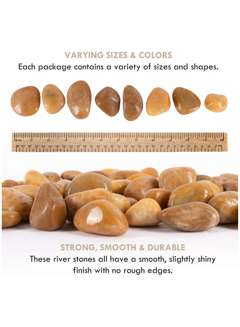 Home zone River Rocks Pebbles 4-6cm for Plants Natural Decorative Polished Stones for Planters Succulent Rocks 5LB (2.25KG) - Image 3