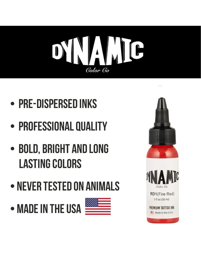 Dynamic - Dynamic Color Co- Fire Red Tattoo Ink, Made in USA, Sterilized, Vibrant, Vegan, Since 1990, (1oz Bottle) - Image 1