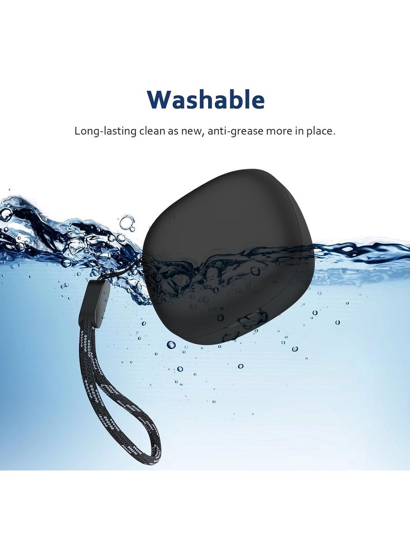 غطاء سيليكون لحماية هاتف Anker Soundcore R50i/P20i، [يدعم الشحن اللاسلكي] غطاء سيليكون ناعم مقاوم للصدمات والغبار لحماية كاملة لهاتف (أسود) - Image 3