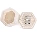WantGor Velvet Jewelry Ring Box 3 Slots Hexagon Ring Gift Box Vintage Ring Display Holder Case for Wedding Ceremony Proposal Engagement Beige 3 Slots - Image 2