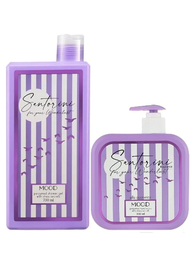 MOOD - Santorini Shower Gel, Hand Wash and Body Milk Set 3-Pieces Set - Image 1