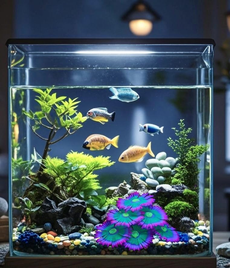 ZtohPyo Glowing Effect Soft Anemone Aquarium Fish Tank Decorations Silicone Glow in The Dark Artificial Ornament Plants for Aquarium Landscape Small/Large Fish Bowl Decor Accessories - Image 4