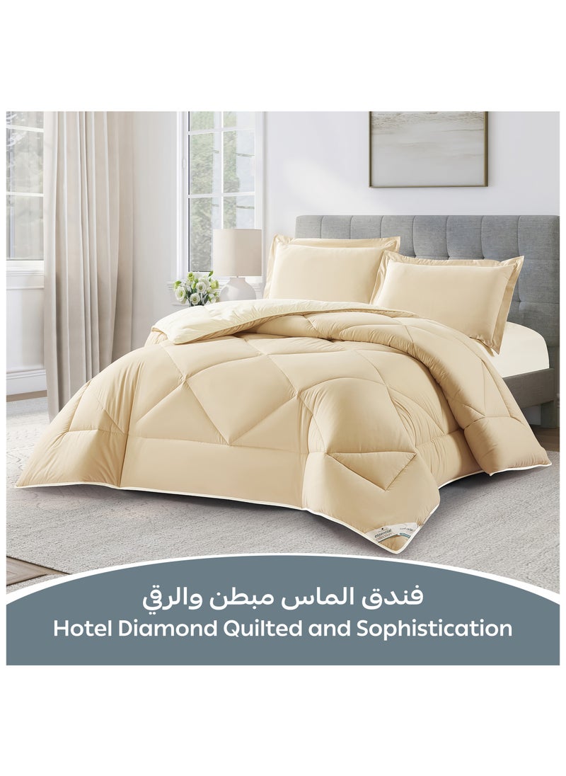 دوناتيلا طقم مفرش روزا سادة 3 قطع مقاس مزدوج 240 × 260 سم بحشوة ثابتة رمادي بني  - Image 2