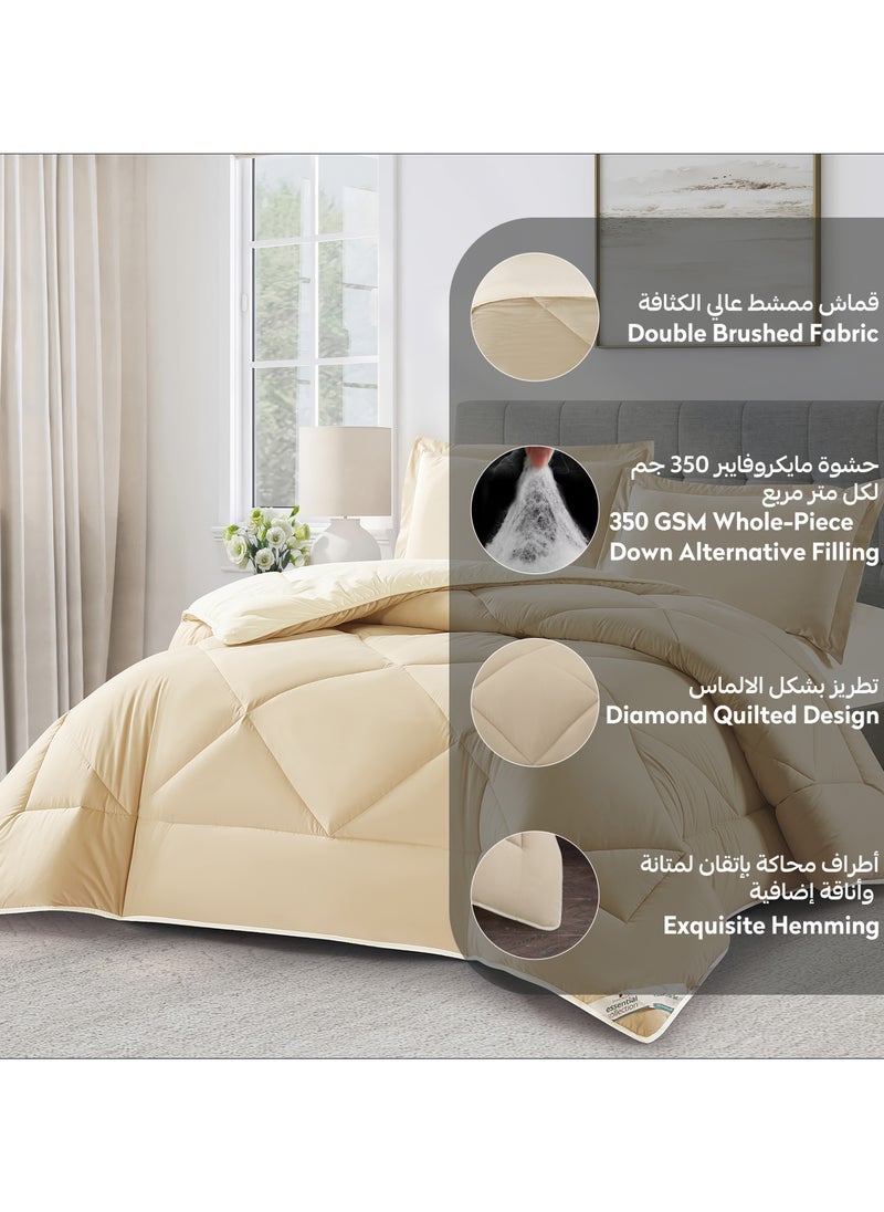 دوناتيلا طقم مفرش روزا سادة 3 قطع مقاس مزدوج 240 × 260 سم بحشوة ثابتة رمادي بني  - Image 5