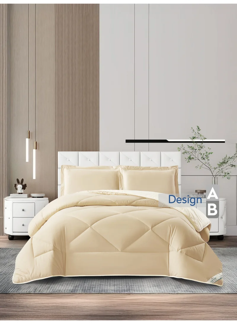 Donetella Bedding Comforter Set, King Size 260x240 cm - 3-Pcs Solid Quilted Bed Set, Microfiber Fabric - 1 Comforter And 2 Pillow Shams