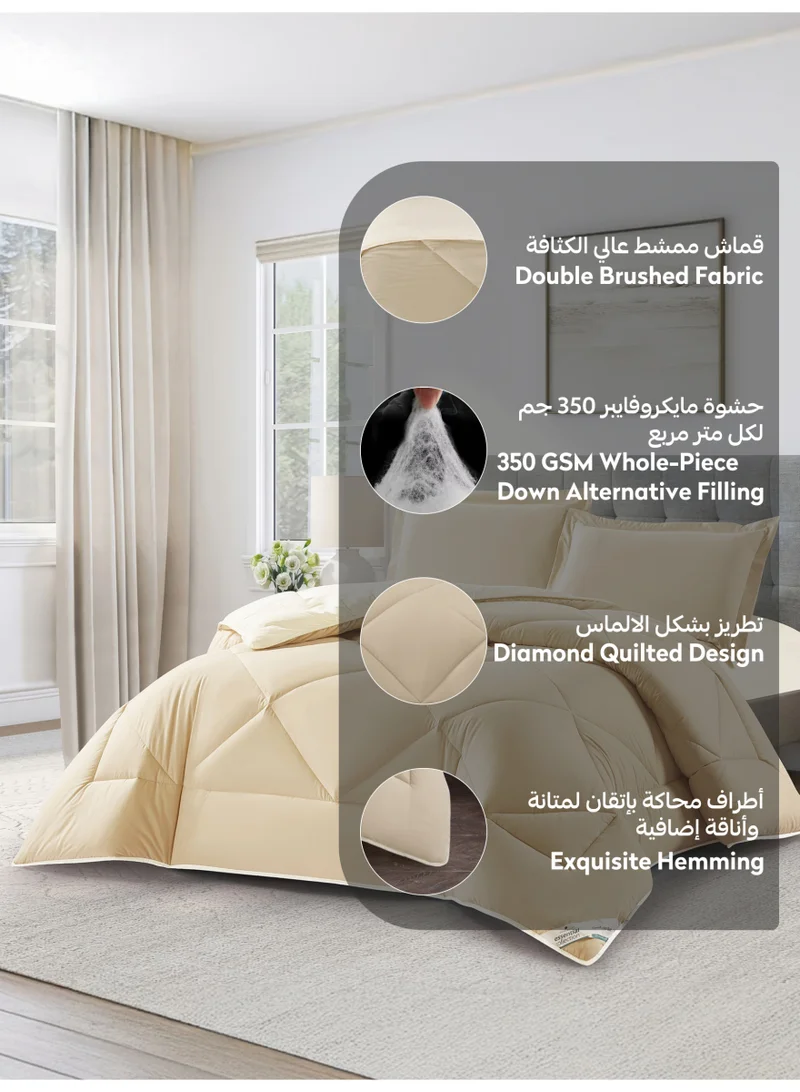 Donetella KING - 3Pcs Bedding Comforter Set, King Size 260x240 cm - 3-Pcs Solid Quilted Bed Set, Microfiber Fabric - 1 Comforter And 2 Pillow Shams  | Best Price UAE
