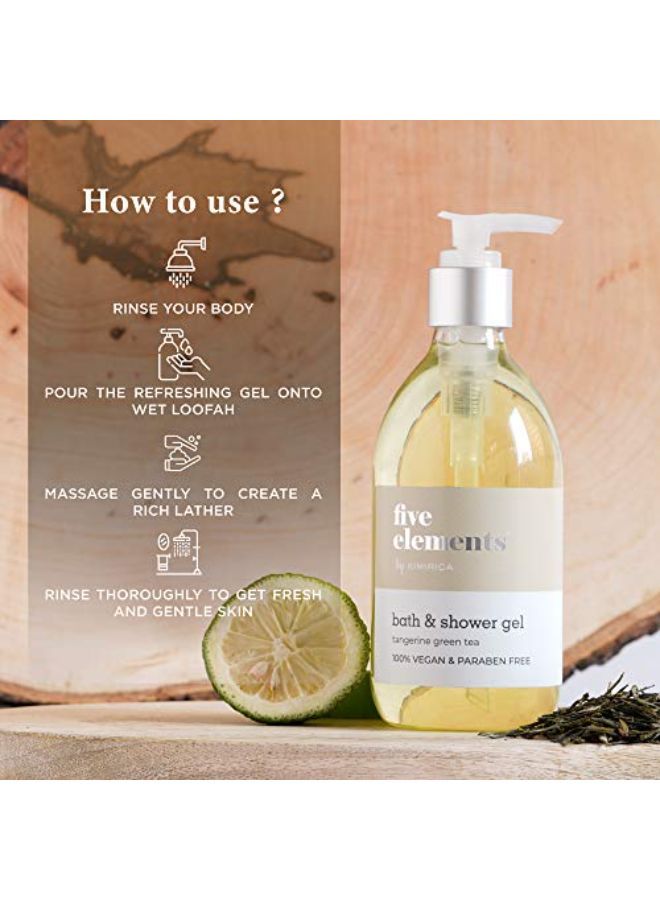 KIMIRICA Five Elements Tangerine & Green Tea Shower Gel, 100% Vegan & Paraben Free, 300Ml - Image 5