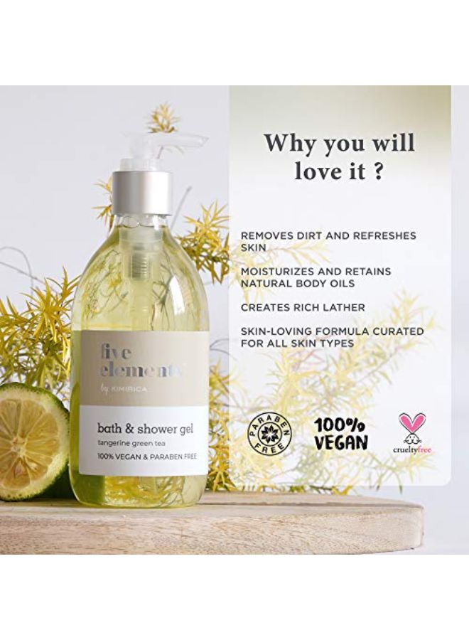 KIMIRICA Five Elements Tangerine & Green Tea Shower Gel, 100% Vegan & Paraben Free, 300Ml - Image 3