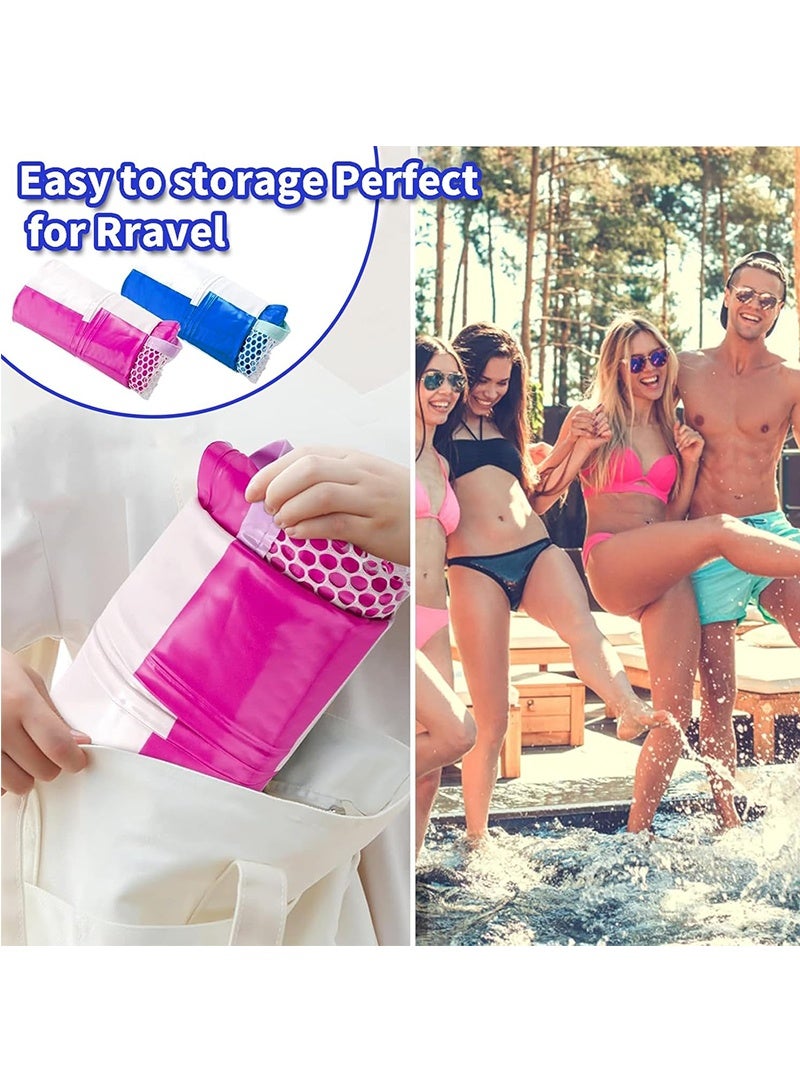 Topyich 2-Pack Pool Floats for Adults, 4-in-1 Inflatable   Water Hammock with Pumps, Multi-Purpose Lounge Chair & Drifter for Pool, Beach (Blue & Pink)​ - Image 3