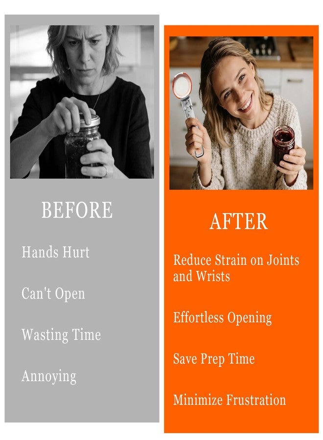 BADAO 2PCS Jar Opener for Weak Hands,New Adjustable Multifunctional Stainless Steel Can Opener for Seniors,Arthritis Adjustable Jar Opener Upgrade Easy Grip Jar Lid Gripper Bottle Opener Kitchen Gadgets - Image 5