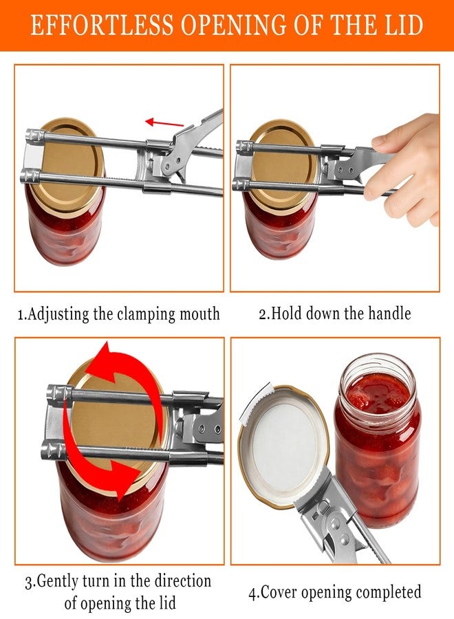 BADAO 2PCS Jar Opener for Weak Hands,New Adjustable Multifunctional Stainless Steel Can Opener for Seniors,Arthritis Adjustable Jar Opener Upgrade Easy Grip Jar Lid Gripper Bottle Opener Kitchen Gadgets - Image 3