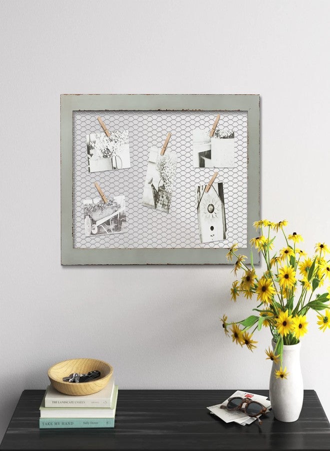 SOFE Chicken Wire Frame Bulletin Boards, Rustic Grid Wall Panels for Jewelry Earring Organizer, Decorative Notice Memo Board or Vision Board, Hanging Photo Display Board for Home Office Classroom - Image 5