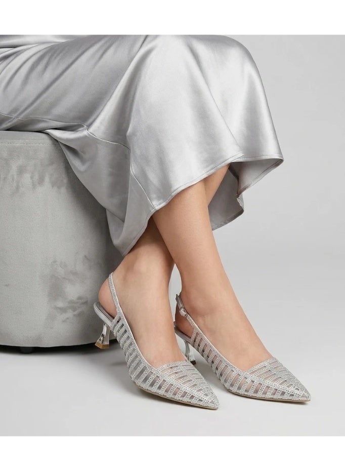 Vbranda Crystal Embellished Mesh Heels C-89 - Image 1