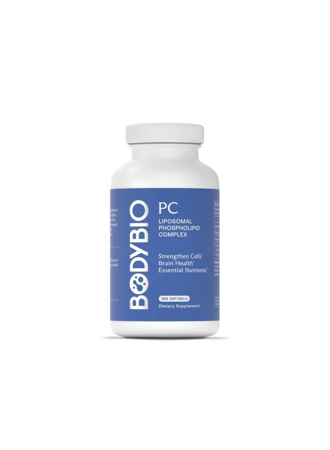BodyBio PC 300 كبسولة - مكمل غذائي للذاكرة والتركيز والوضوح - ليبوسومال لامتصاص مثالي - Image 1
