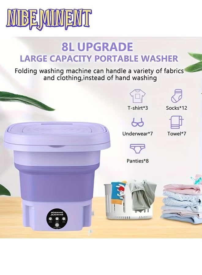NIBEMINENT Portable Folding Washing Machine That Takes Up No Space, Is Easy to Store, Convenient to Use, a Mini Washing Machine Suitable for Business Trips, a Home Washing Machine, a Car Washing Machine, Ideal for Washing Underwear And Socks Separately for Better Hygiene. - Image 4
