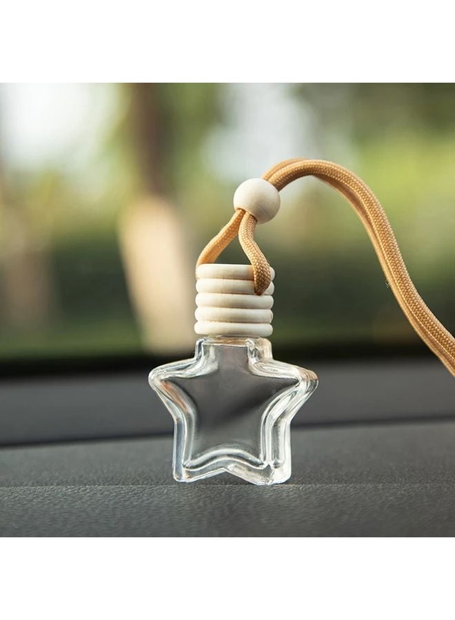 Star Shaped Glass Essential Oil Diffuser Hanging Bottle With Five Pointed Star Golden Wire Rope Car Air Freshener - Image 3