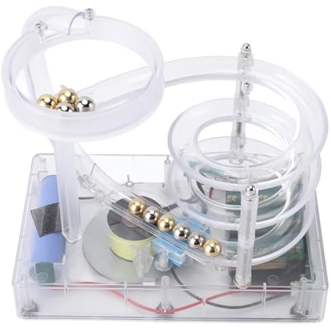 Domary Kinetic Art Perpetual Motion Machine Ornament Non Stop Rolling Ball Toy for Stress Relief and Artistic Home Decor (Transparent) - Image 2