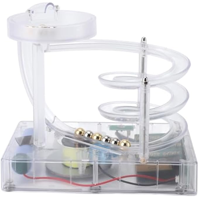 Domary Kinetic Art Perpetual Motion Machine Ornament Non Stop Rolling Ball Toy for Stress Relief and Artistic Home Decor (Transparent) - Image 1