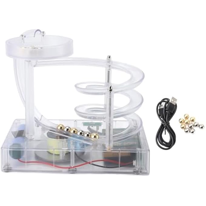 Domary Kinetic Art Perpetual Motion Machine Ornament Non Stop Rolling Ball Toy for Stress Relief and Artistic Home Decor (Transparent) - Image 5