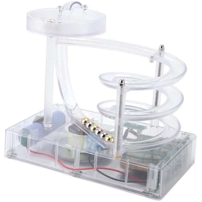 Domary Kinetic Art Perpetual Motion Machine Ornament Non Stop Rolling Ball Toy for Stress Relief and Artistic Home Decor (Transparent) - Image 4