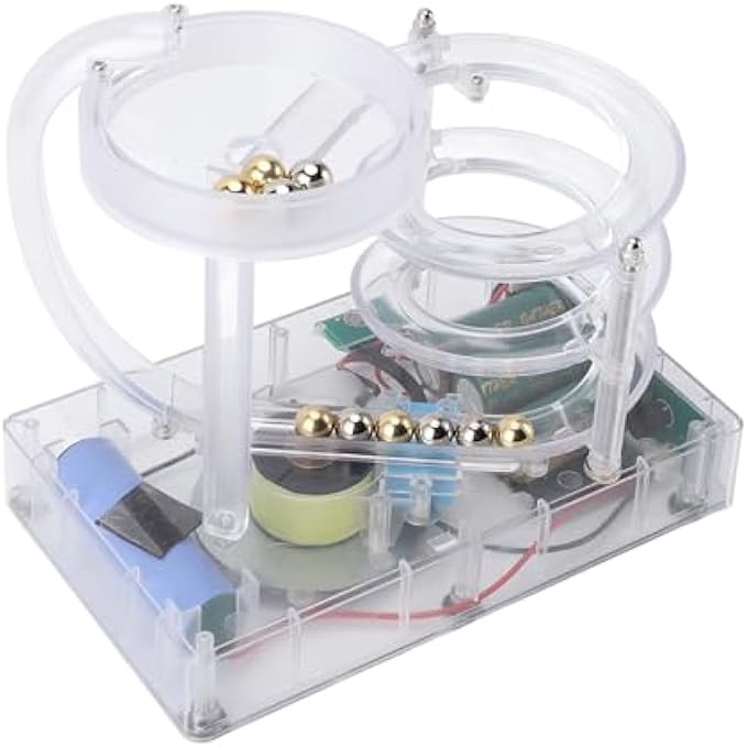 Domary Kinetic Art Perpetual Motion Machine Ornament Non Stop Rolling Ball Toy for Stress Relief and Artistic Home Decor (Transparent) - Image 3