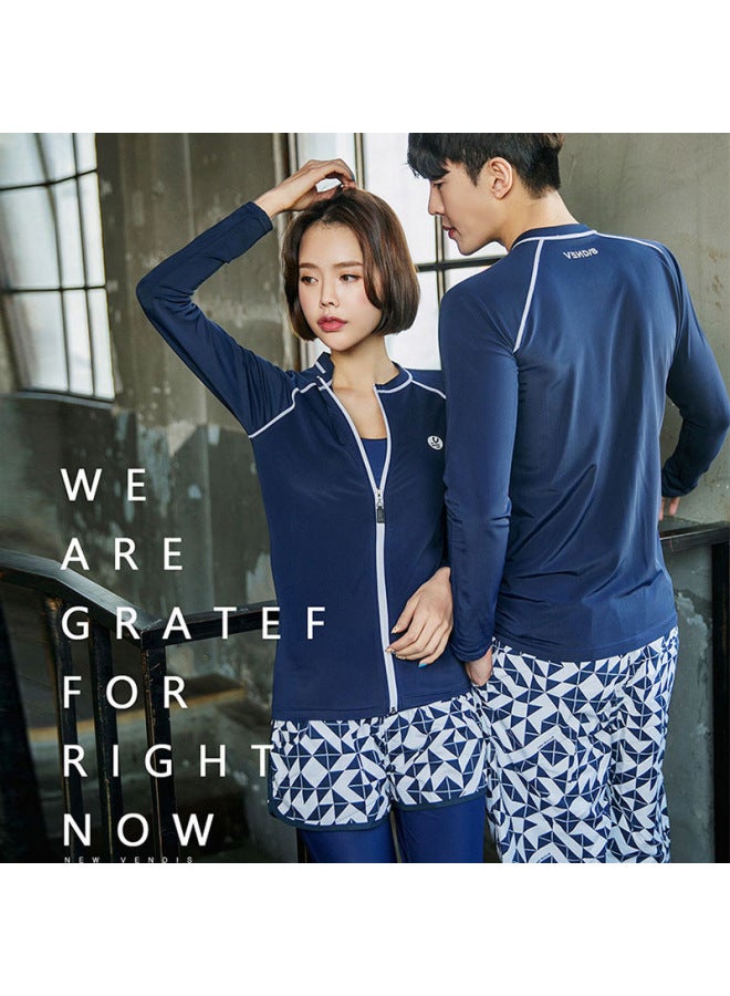Couple Swimsuit Women's Conservative Long-sleeved Diving Suit Men's Trousers Surfing Suit New Snorkeling Jellyfish Suit Bikini