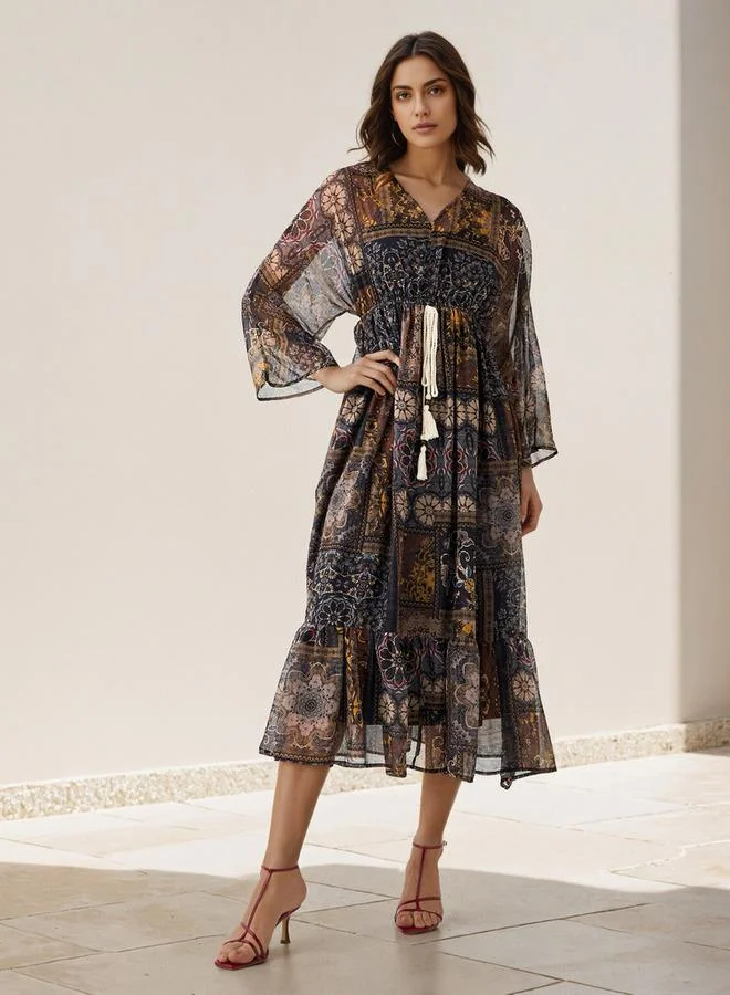 Splash FAV Floral Print Kaftan Women Dress Viscose