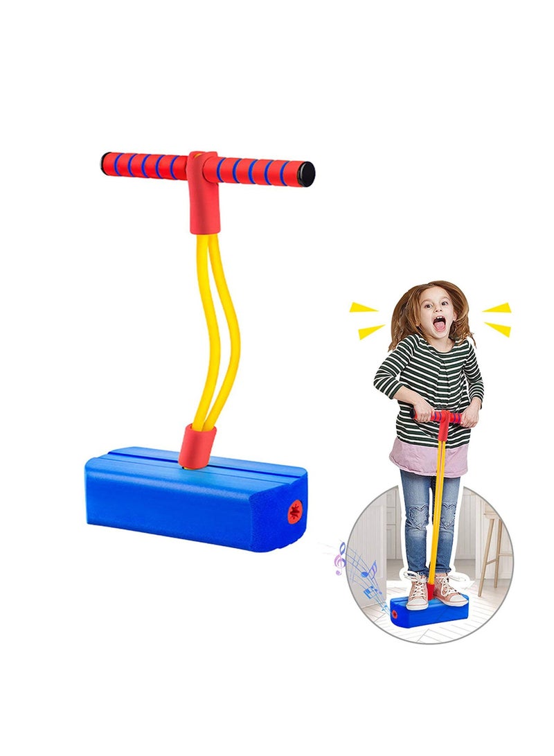 Captaintech Pogo Jumper for Kids Blue Fun and Safe Jumping Stick Durable Foam Bungee Ages 3 Up - Image 1