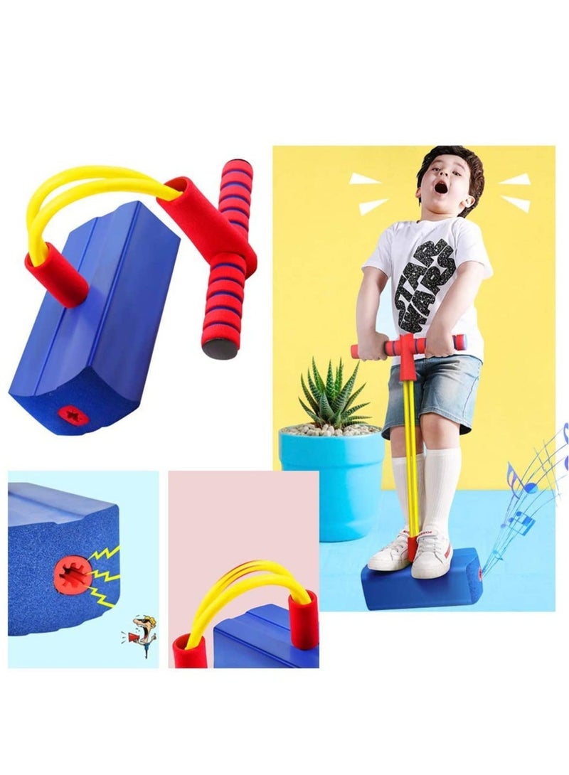 Captaintech Pogo Jumper for Kids Blue Fun and Safe Jumping Stick Durable Foam Bungee Ages 3 Up - Image 5