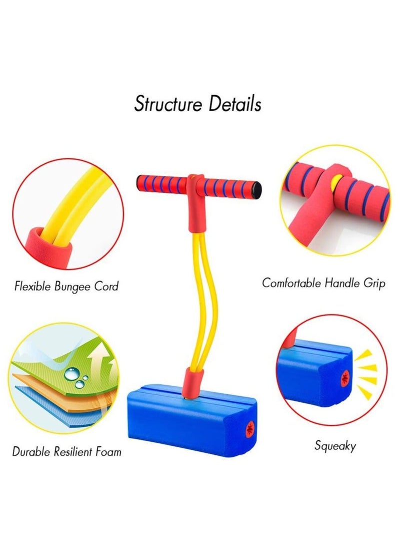 Captaintech Pogo Jumper for Kids Blue Fun and Safe Jumping Stick Durable Foam Bungee Ages 3 Up - Image 2