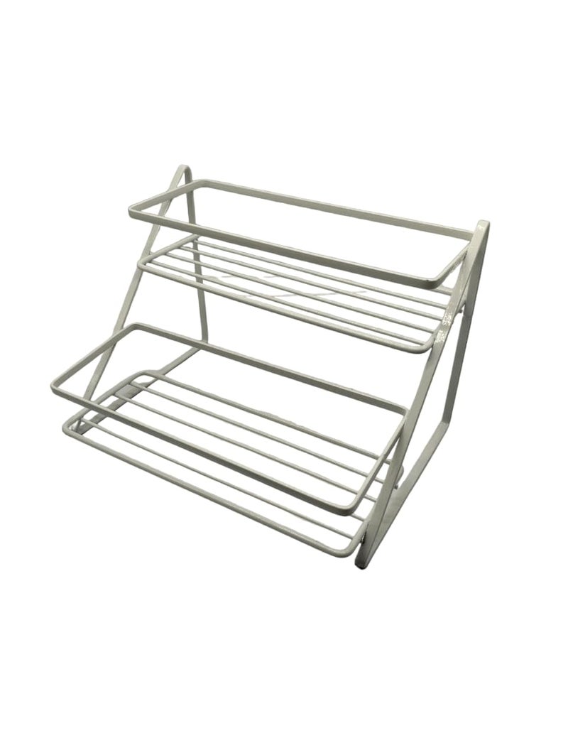 JVS Metal Steel 2-Tier Countertop Tiered Shelf Rack, White - Image 3