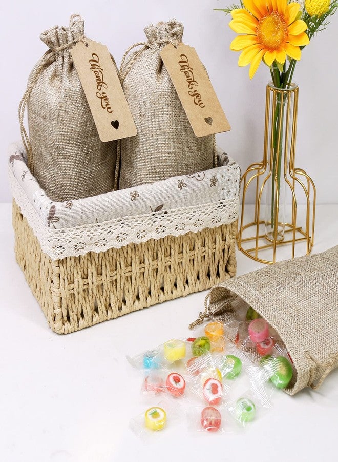 SumDirect 20 PCS Burlap Gift Bags 6x9 inch Small Gift Bags drawstring with 20 Tags, Small Burlap Bags with Drawstring for Wedding Party Christmas DIY Craft - Image 5
