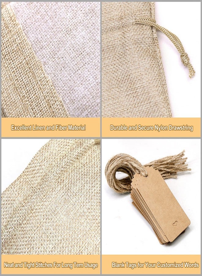 SumDirect 20 PCS Burlap Gift Bags 6x9 inch Small Gift Bags drawstring with 20 Tags, Small Burlap Bags with Drawstring for Wedding Party Christmas DIY Craft - Image 3