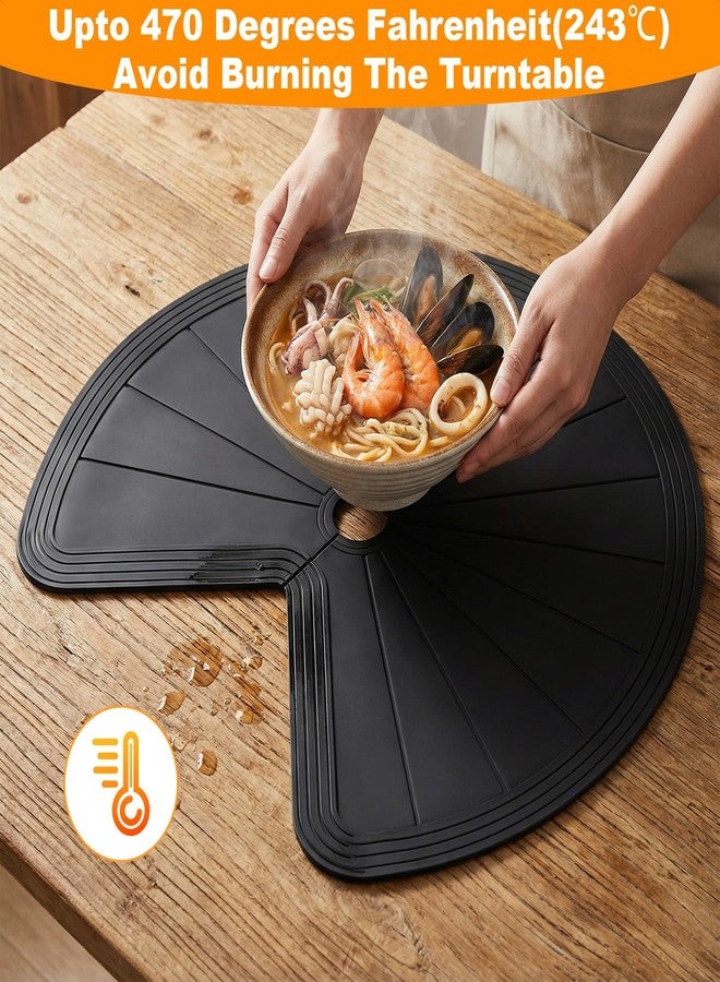 PercyEffie 2pcs Lazy Susan Shelf Liner 27In Silicone Lazy Susan Liners for Kitchen Cabinets Corner Base Cabinets Upgraded Composite Materials Circle Mats for Shelf Drawer Refrigerator Cupboard - Image 4