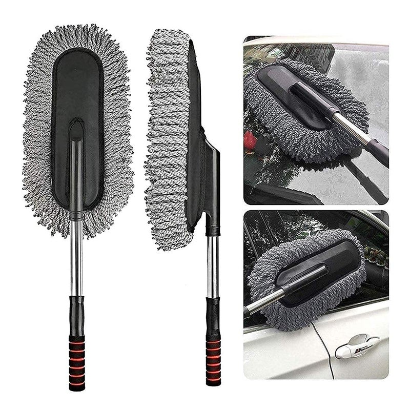 Ardith Removable Telescopic Car Wax Drag Nano Fiber Car Duster/Wash Brush Exterior Interior Cleaning Kit 1 Pcs Set (Multicolor)