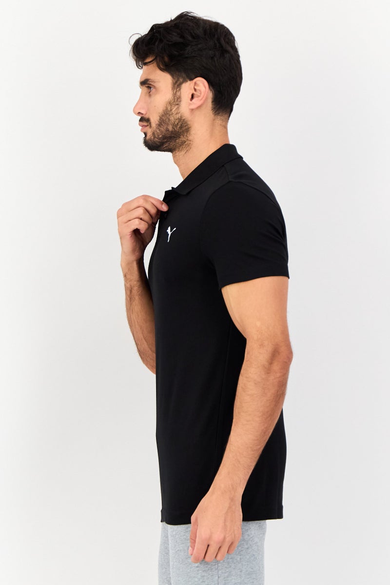 PUMA قميص بولو خارجي للرجال بقصة ضيقة بأكمام قصيرة، أسود - Image 2